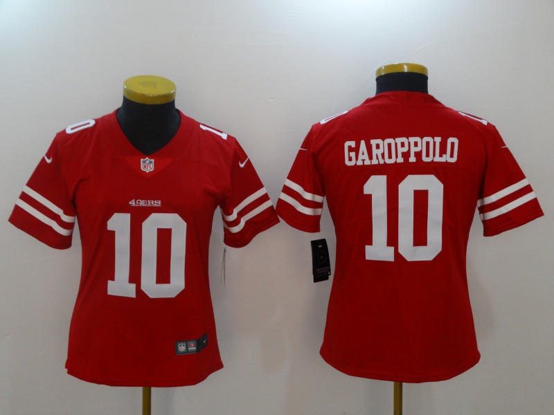 Women San Francisco 49ers 10 Garoppolo Red Nike Vapor Untouchable Limited NFL Jerseys